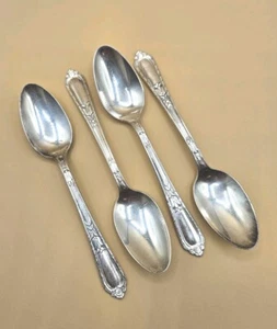 Holmes & Edwards Inlaid I S 4 MASTERPIECE Teaspoons, Silverplate 6.25" Spoons - Picture 1 of 6