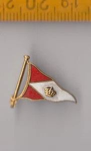 Vintage Red White Crown Nautical Flag enamel clip badge emblem cap uniform - Picture 1 of 2