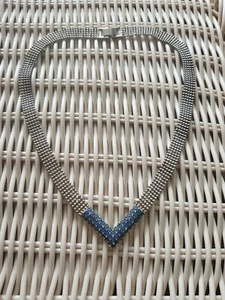 Vintage, Stylish 1980s Necklace Blue Stones - Picture 1 of 5