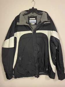 Men’s Black Dot Black & White Ski Jacket Full Zip Up Insulated - Picture 1 of 9