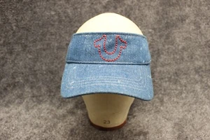 True Religion Azul Denim Correa Ajustable Visera Sombrero Gorra OSFM - Imagen 1 de 8