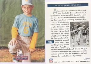 TROY AIKMAN 1992 PRO LINE PROFILES CARD # 182 FROM THE NATIONAL CONVENTION SET - Picture 1 of 1