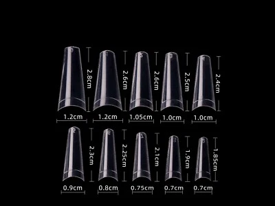500 Coffin Professional Half Well Nail Tips C Curve Clear False Tips - Image 1 of 2