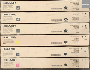 6 x Genuine Sharp MX-27GTYA MX-27GTMA MX-27GTBA Toner Cartridges MX2300 MX2700 - Picture 1 of 4