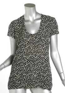 Derek Lam schwarz gepunktet Seide Kurzarm Top Bluse NEU ETIKETT $ 590 US6 IT42 - Bild 1 von 5
