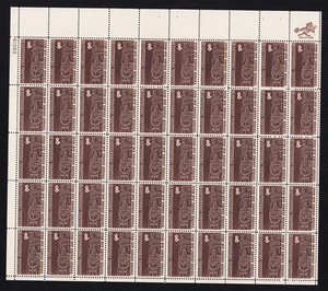 1967 US SC C70 8c Airmail Alaska Purchase, Tlingit Totem Full Sheet of 50 MNH - Picture 1 of 2