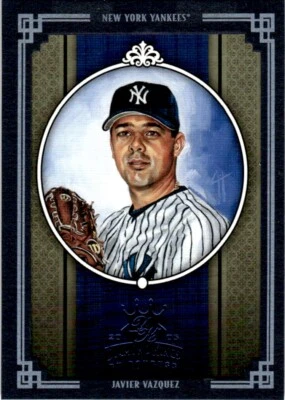 2005 Donruss Diamond Kings Framed Blue Javier Vazquez 008/100 Yankees #157 - Image 1 of 2