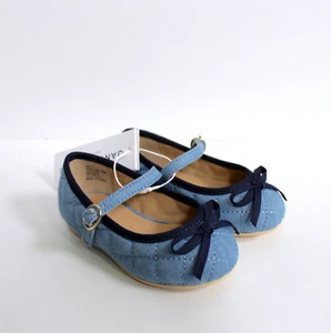 Janie and Jack Baby Quilted Denim Ballet Flats Shoes Size 5 - Picture 1 of 9