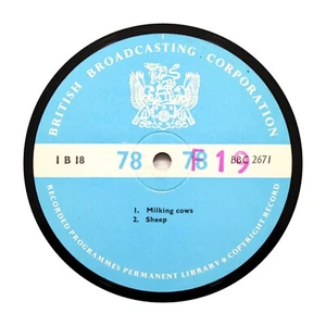 BBC SOUND EFFECTS LIBRARY "Animals: Milking Cows / Sheep" 12" (E+) 1-B-18 [78] - Picture 1 of 1