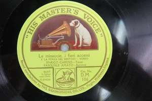 Enrico Caruso & Amato - HMV D.M. 106 - Invano, Alvaro & Le minaccie - Picture 1 of 4