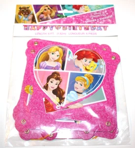 Unique Disney Princesses Pink "Happy Birthday" Banner - 6 ft. Long - Picture 1 of 2