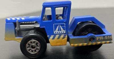 Vintage Matchbox 1979 Blue Road Roller PR-510 negro blanco dos tonos Foto 1 de 4