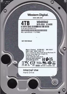 WD40EDAZ-11U78B0 s/n: WXC2D9 R/N: 810011 FEB 2021 4TB SATA 3.5" WESTERN DIGITAL - Picture 1 of 5