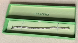 New 100% SWAROVSKI Silver Sparkle Pink Crystal Matrix Tennis Bracelet New In Box - Picture 1 of 5