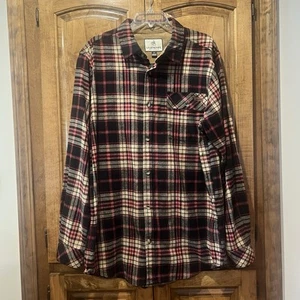 Legendary Whitetails Red Shadow Plaid Flannel Shirt Men’s Large Tall Brown Cuffs - Picture 1 of 8