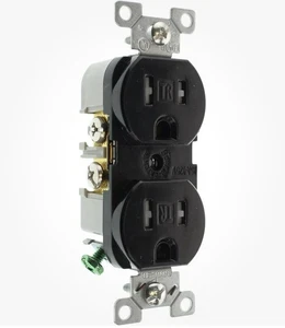 Hubbell BR15BLKTRZ Presa Duplex Commerciale Manomissione, TR, 15 Ampere, (Confezione da 10) - Foto 1 di 10