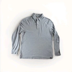 Faherty Movement Long Sleeve Polo Blue Madaket StripeShirt Size Large - Picture 1 of 13