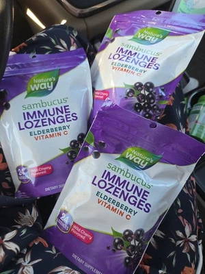 3-Nature's Way иммунные 24 пастилки бузина Vit.C дикая вишня срок годности 9/26 - Изображение 1 из 4