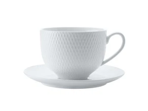 Maxwell & Williams White Basics Diamonds 220ml Tea Cup & Saucer Round Porcelain - Picture 1 of 1