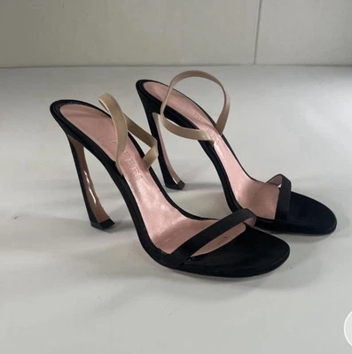 $795 USD retail PIFERI (former designer of Jimmy Choo) satin Ginevra Heels - Image 1 of 4