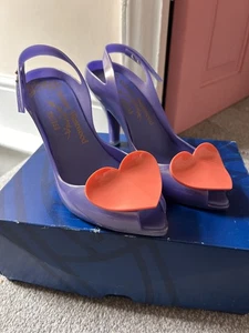 Vivienne Westwood Melissa Heart purple heels Lady Dragon shoes Pump UK7 - Picture 1 of 7