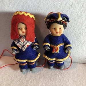 Muñecas de recuerdo Sami pequeñas escandinavas vintage - Imagen 1 de 7