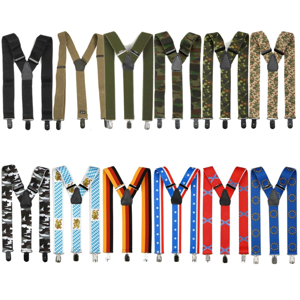 Bretelle con 3 clip a forma di Y 120 cm BW Bundeswehr Army Suspenders mimetiche camo - Immagine 1 di 1