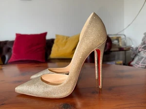Louboutin Iriza 120 Mini Glitter / 39 / High Heels / 12,5 cm / Gold - Bild 1 von 16