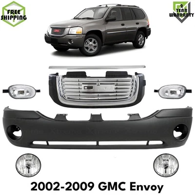 Front Bumper Cover Primed Plastic & Grille Assembly Kit For 2002-2009 GMC Envoy Foto 1 de 4