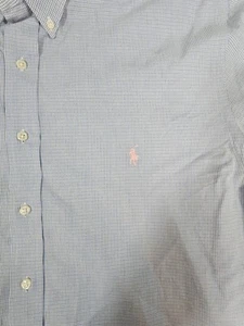 Polo Ralph Lauren Blake Hemd XL Tall Blau Rosa Pony Zweilagig Baumwolle Kurzarm - Bild 1 von 7