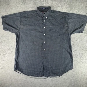 VTG Chaps Ralph Lauren Shirt Men XL Blue Geometric Short Sleeve Button Up Camp - Picture 1 of 9