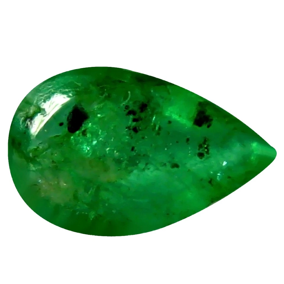Piedra preciosa esmeralda verde (sin calefacción) corte pera incomparable de 0,29 quilates Foto 1 de 1