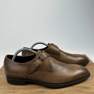 Oxford para Hombres Ermenegildo Zegna Marrón Cuero Pulido Monje Correa Talla 8.5 M Usado en Excelente Condición - Imagen 1 de 8