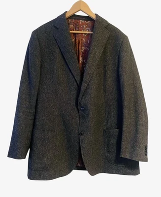 Faustus Mens Grey Blazer Sports Jacket 100% Wool Straight Cut Size 2XL  RRP 1095 - Image 1 of 4