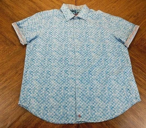 Robert Graham Camicia Uomo Taglia XXL Vestibilità Classica Estiva Karol Blu - Foto 1 di 9