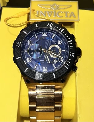 Reloj Hombre Invicta Aviator - 50mm, Oro 40508 - Bonito Reloj Movimiento Cuarzo Foto 1 de 4