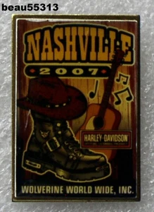⭐2007 HARLEY DAVIDSON NASHVILLE UNIVERSITY WOLVERINE FOOTWEAR JACKET VEST PIN - Picture 1 of 1