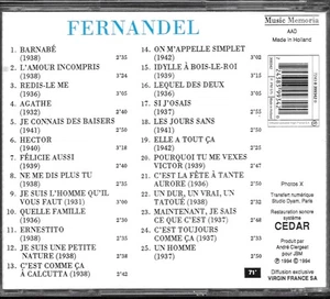 CD - FERNANDEL : Le meilleur de FERNANDEL - BEST OF / COMME NEUF - LIKE NEW - Picture 1 of 2