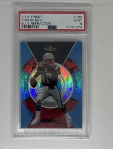 2005 Topps Finest Tom Brady #105 Blue Refractor 165/299 PSA 9 - Picture 1 of 8