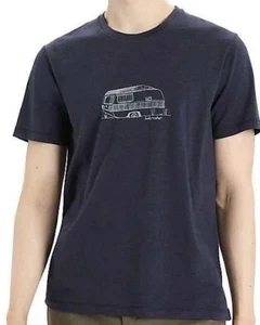 Icebreaker Shirt Mens XL Blue  Graphic T-Shirt Tee Short Sleeve Camping Wool - Picture 1 of 12