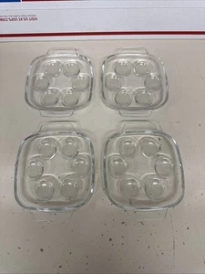 Set of 4 Pyrex France Escargot Snail Trays ,Deviled Eggs , Mushooms. - Picture 1 of 21