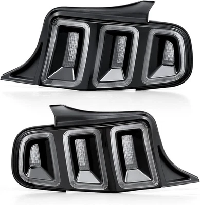 Tail Lights Black Brake Lamps Full LED w/ Sequential For 2010-2014 Ford Mustang - Image 1 of 4