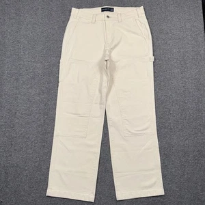 Pantalones de carpintero Abercrombie Fitch doble rodilla para hombre 31x32 marfil holgados utilitarios - Imagen 1 de 18