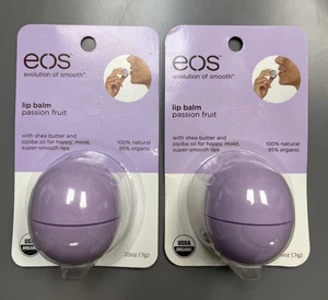 EXP OLD STOCK 2er-Set EOS Passionsfrucht Lippenbalsam Kugel lila Behälter VERSIEGELT - Bild 1 von 3