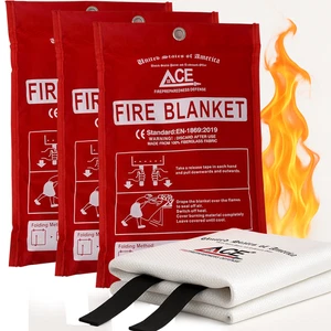 Fire Emergency Fire Blanket - 3-Pack - Fire Suppression Blanket for Kitchen - Picture 1 of 7