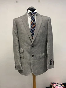 M&S SARTORIAL ALFRED BROWN PLAID BLAZER PURE NEW WOOL SIZE 42L BNW0T (0519) - Picture 1 of 11