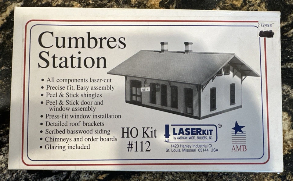 American Model Builders LaserKit HO Scale Kit #112 Cumbres Station HOn3 1:87 NIB - Image 1 of 4