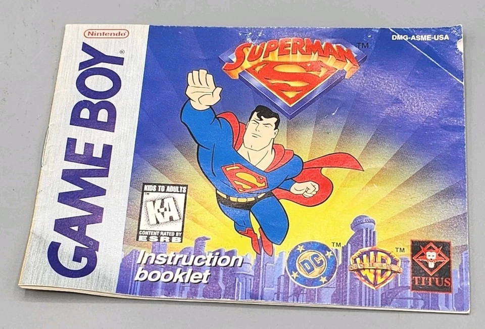Superman (Nintendo Game Boy Original) MANUAL INSTRUCTION BOOKLET ONLY - Image 1 of 4