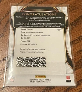 2024 Panini Select Omarion Hampton 2025 XRC Prizm Redemption Rookie 507 RB2 RC - Picture 1 of 2