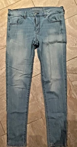 American Eagle Jeans Womens 14 Long Blue Super High Rise Jegging Stretch Denim - Picture 1 of 2
